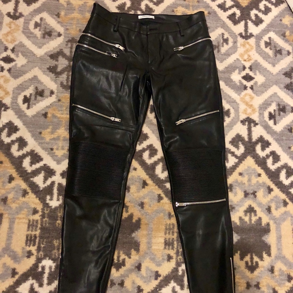 Zara faux leather biker pants medium and large